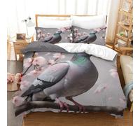 TNFHSOFT Pigeon Duvet Cover Sets 3D Printed Quilt Covers Bedding Comforter Cover with Zipper Closure Soft Microfiber Apply to Kids Youth 3 Piece Set Soft And Comfortable Room DecorSingle（140x200cm）