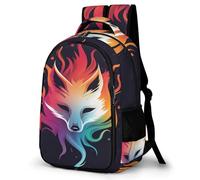 TNFHSOFT School Backpack for Children 3D Printed Flame Fox Backpack Backpack Sports Backpacks for Boys And Girls Fashionable Backpack 17 Inches