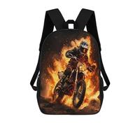 TNFHSOFT School Bag,Kids Backpack With Motocross Bike Print, Large Rucksack For School Sports Travel,Back To School Supplies For Children,Gifts For Boys Girls Teenagers 17inch