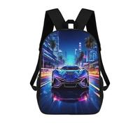 TNFHSOFT Sports Car 3D Printed Children's School Backpack for Kids 17 Inch High Capacity Travel Science Fiction Rucksacks Book Bags Kids School Bag Back Pack