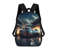 TNFHSOFT Sports Car 3D Printed School Bookbags Racing Children's Backpacks School Bag for Boys Girls Elementary And Middle 17inch