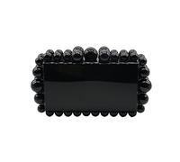 Tngan Women Acrylic Evening Clutch Box Purse Marble Handbag for Wedding Cocktail Party Banquet, Black