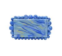 Tngan Women Acrylic Evening Clutch Box Purse Marble Handbag for Wedding Cocktail Party Banquet, Blue