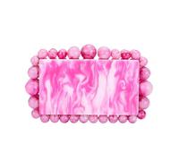 Tngan Women Acrylic Evening Clutch Box Purse Marble Handbag for Wedding Cocktail Party Banquet, Fuchsia