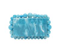 Tngan Women Acrylic Evening Clutch Box Purse Marble Handbag for Wedding Cocktail Party Banquet, Teal