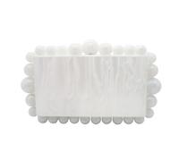 Tngan Women Acrylic Evening Clutch Box Purse Marble Handbag for Wedding Cocktail Party Banquet, White