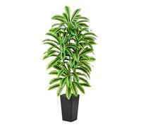 TNGGNT Artificial Dracaena Tree：6FT Faux Silk Tropical Yucca Floor Trees Realistic Fake Green Plant with Natural Wood Trunk & Lifelike Leaves for Home Office Decor Indoor & Outdoor (6FT,1-Pack,Black)