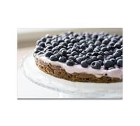 TNGHHSGA Blueberry Pie Fresh Fruit & Real-Shot Scenery Canvas Print - Vibrant Wall Art for Kitchen & Living Room Decor 20x30cm Unframed