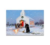 TNGHHSGA Clear A PathImpressionist-Inspired Christmas Canvas Art, Warm Holiday Wall Decor with Soft Brushstrokes for Home 60x90cm Unframed