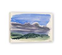 TNGHHSGA Dark Clouds GatheredAustrian Modernist Photomontage Graphic Style Canvas Print - Wall Decor 50x70cm Framed