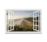 TNGHHSGA Facing The SeaImmersive Fake Window Canvas Print, Virtual Scenic Wall Art for Living Room Decor 40x60cm Unframed