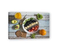 TNGHHSGA Fruit Breakfast Fresh Fruit & Real-Shot Scenery Canvas Print - Vibrant Wall Art for Kitchen & Living Room Decor 40x60cm Framed