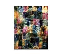 TNGHHSGA Information KioskPaul Klee Bauhaus Color Theory Canvas Print, Childlike Art Wall Decor 30x39cm Unframed