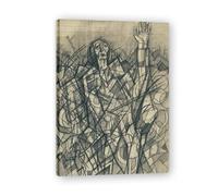 TNGHHSGA Leaning Against The WallAustrian Modernist Photomontage Graphic Style Canvas Print - Wall Decor 50x70cm Framed