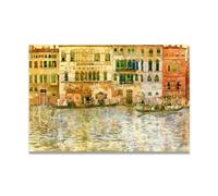 TNGHHSGA Palaces On The Grand CanalMaurice Prendergast Decorative Canvas Art - Post-Impressionist Vibrant Flat Patterns 70x105cm Unframed