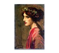 TNGHHSGA Portrait Of A Lady John Lavery Irish Realist Portrait & War Scenes Canvas Print - Vintage Home Wall Art 40x60cm Unframed