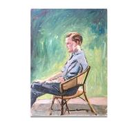 TNGHHSGA Sitting In A Garden Chair John Lavery Irish Realist Portrait & War Scenes Canvas Print - Vintage Home Wall Art 40x56cm Unframed