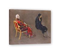 TNGHHSGA Sitting Sideways John Lavery Irish Realist Portrait & War Scenes Canvas Print - Vintage Home Wall Art 80x96cm Framed