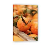 TNGHHSGA Small Mandarin Orange Fresh Fruit & Real-Shot Scenery Canvas Print - Vibrant Wall Art for Kitchen & Living Room Decor 30x45cm Framed
