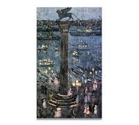 TNGHHSGA St. Mark'S LionMaurice Prendergast Post-Impressionist Canvas Print - Vibrant Colors, Flat Layout, Rhythmic Art 70x126cm Unframed