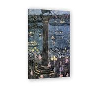 TNGHHSGA St. Mark'S LionMaurice Prendergast Post-Impressionist Canvas Print - Vibrant Colors, Flat Layout, Rhythmic Art 60x108cm Framed