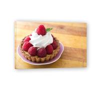 TNGHHSGA Strawberry Cake Fresh Fruit & Real-Shot Scenery Canvas Print - Vibrant Wall Art for Kitchen & Living Room Decor 70x105cm Framed