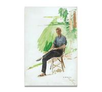 TNGHHSGA Study On A Garden Chair John Lavery Irish Realist Portrait & War Scenes Canvas Print - Vintage Home Wall Art 50x75cm Unframed