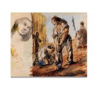 TNGHHSGA The GravediggersPaul Cézanne Canvas Art: Post-Impressionist Masterpiece, Home Decor20x24cm Unframed