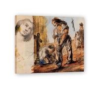 TNGHHSGA The GravediggersPaul CéZanne Post-Impressionist Canvas Print Modern Art Father Decor60x72cm Framed