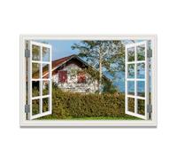 TNGHHSGA The House I Long ForSpace-Saving Fake Window View Canvas, Lifelike Scenic Wall Art for Bedroom Home 50x75cm Unframed