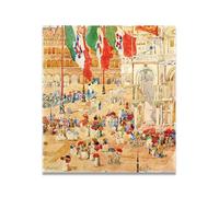 TNGHHSGA The Piazza Of St. MarksFlat Composition & Vibrant Colors: Maurice Prendergast Post-Impressionist Canvas Print 50x55cm Unframed