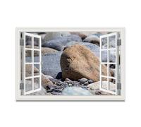 TNGHHSGA The Tenacious StoneSpace-Saving Fake Window View Canvas, Lifelike Scenic Wall Art for Bedroom Home 20x30cm Unframed