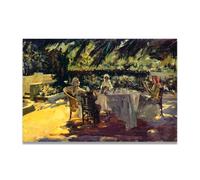 TNGHHSGA Under The Palm Tree John Lavery Irish Realist Portrait & War Scenes Canvas Print - Vintage Home Wall Art 60x84cm Unframed