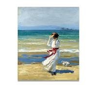 TNGHHSGA Windy Day John Lavery Irish Realist Portrait & War Scenes Canvas Print - Vintage Home Wall Art 40x48cm Unframed