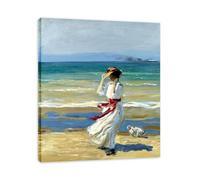 TNGHHSGA Windy Day John Lavery Irish Realist Portrait & War Scenes Canvas Print - Vintage Home Wall Art 70x84cm Framed