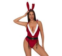 TniEWFBHSD Themed Bunny Costume Bodysuit For Role Play Holiday Celebrations And Lingerie Wear (Red, L)