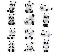 Tniytru 12 Pcs Glow in the Dark Miniature Resin Animals - Assorted Small Resin Figures Including Resin Pandas, Tiny Wildlife Animals for Home Decor, DIY Projects & Collectibles