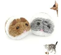 Tniytru 2 Pack Wind Up Mouse Toys for Hamsters - Automatic Hamster Toys for Small Pets like Rats, Gerbils & Mice (Grey & Brown, 3.15x2.36 Inch)