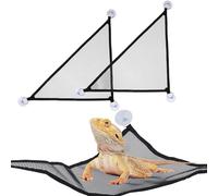 Tniytru Bearded Dragon Hammock, 2 Pack Reptile Hammock with 6 Suction Cups, 33x33x48cm, for Bearded Dragon Tank Accessories, Lizard Tank Accessories, Gecko Accessories