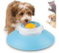 Tniytru Dog Lick Ball, Interactive Lick Sphere for Dogs, Slow Feeding Solution for Anxious Pets, Rolling Lick Feeder with Yellow Ball, 15x15x5.5 cm Pet Enrichment Toy