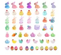 Tniytru Easter Bunny, Mini Resin Animals Mixed, Easter Chicks and Bunnies Decorations, DIY Craft Projects, Easter Party Favors, 21x15 Size