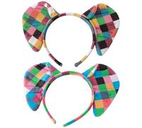Tniytru Elmer The Elephant, Elephant Costume Headband, Colorful Elephant Ears Accessory, Random Color Combination.