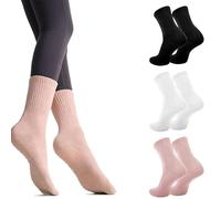 Tniytru Pilates Socks, 3 Pairs Non-Slip Grip Socks for Yoga and Reformer Pilates, Breathable and Comfortable Workout Socks in Black, White and Pink.