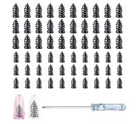 Tniytru Tire Repair Screw Plugs, 60-Piece Puncture Repair Kit with Screwdriver, Emergency Roadside and DIY Vehicle Maintenance Solution, Compact 18x15x2.4 cm Storage Case