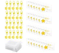 Tniytru Well Done Gifts and Class Gifts, Employee Recognition Programs and Student Encouragement Rewards, Set of 25 Yellow Star Charms with Cards and Organza Bags for End of Term Celebrations