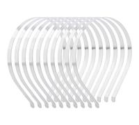 TNKBREEZE 10 Pcs Metal Headband Smooth Iron Hair Band 4mm Wide Blank Polished Surface Craft Headbands for Men Women Hair Accessory DIY Platinum