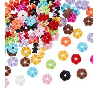 TNKBREEZE 110Pcs Acrylic Opaque Beads Wave Bead Bulk Mini Shaped Bead Plastic Candy Color Snowflake Flower Shape Loose Spacer Small Beads for DIY Bracelet Necklace Craft Project