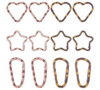 TNKBREEZE 12Pcs Leopard Carabiner Keychain Clips Cheetah Heart Star Oval Keychain Clips Mini Alloy Spring Gate Rings for Keychains Jewelry Connector Purse Bag Charms Decoration