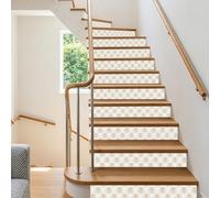TNKBREEZE 15 Strips Boho Stairs Stickers Palm Leaf Peel and Stick Stair Riser Decals Removable Self-Adhesive PVC Art Sticker Decor for Steps Staircase Murals Decals 39.37×7.09inch