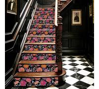 TNKBREEZE 15 Strips Peel and Stick Stairs Stickers Wildflower Stair Riser Decals Coloful Floral Removable Self-Adhesive PVC Art Sticker Decor for Steps Staircase Murals Decals 39.37×7.09inch